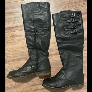 Steve Madden Miidori Black Leather Boots Size 7